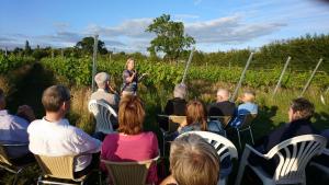 Members receive 'wine education' on a beautiful evening at Hanwell